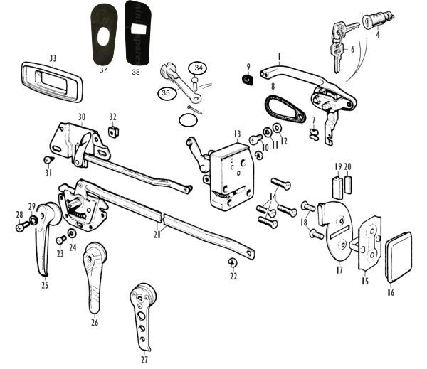 Türteile Kurbelfenster