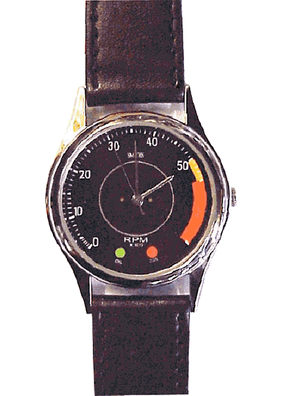 Neu: Drehzahlmesserdesign vom TR5 Gehäuse glänzend. Lederband.